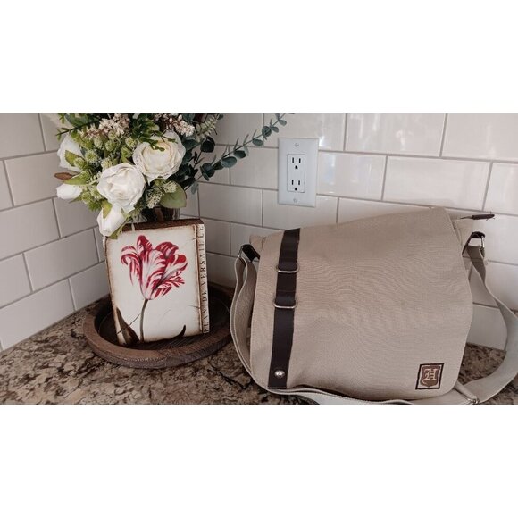 Hemptique Handbag Purse Hemp Canvas Satchel Crossbody Organic BOHO Approx 14" - Picture 3 of 14